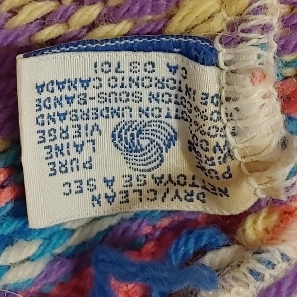 ATTRACTIVE VINTAGE Wool SKI Hat BRIGHT COLOURS HANDMADE IN CANADA Murray Merkley - Picture 8 of 8